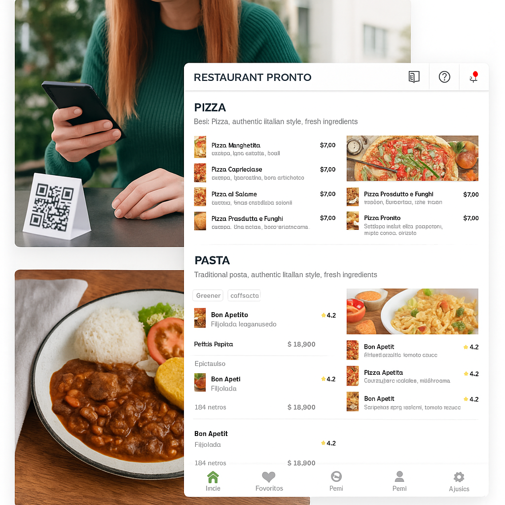 Menú digital visible 24/7